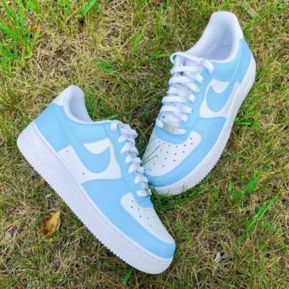 Nike Air Force 1 Custom Low Two Two Baby Blue White Shoes Men Women Kids UNC main image 4